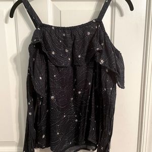Anthropologie Floreat Cold Shoulder Star Top